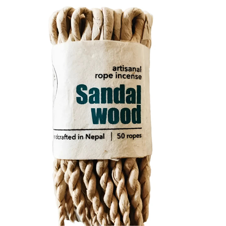 Handcrafted 100% Natural Artisanal Rope Incense, Sandalwood