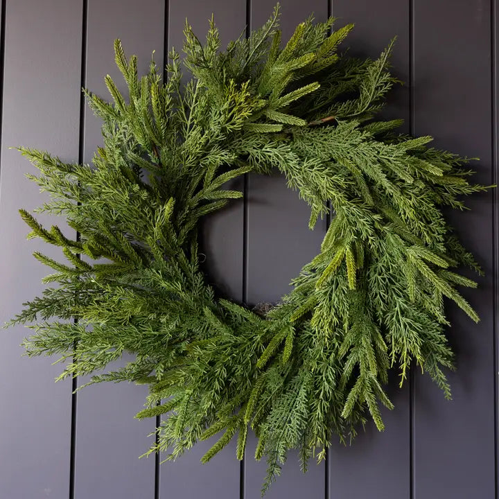 Norfolk & Cypress Real Touch Mix Christmas Wreath 24